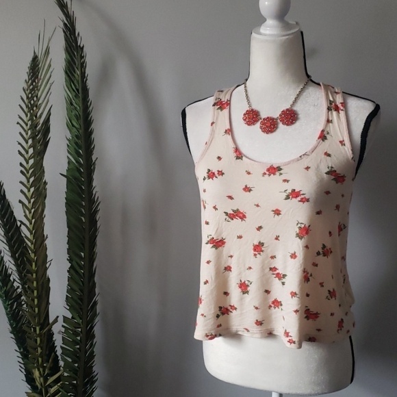 Forever 21 XXI floral print crop tank - Picture 1 of 3